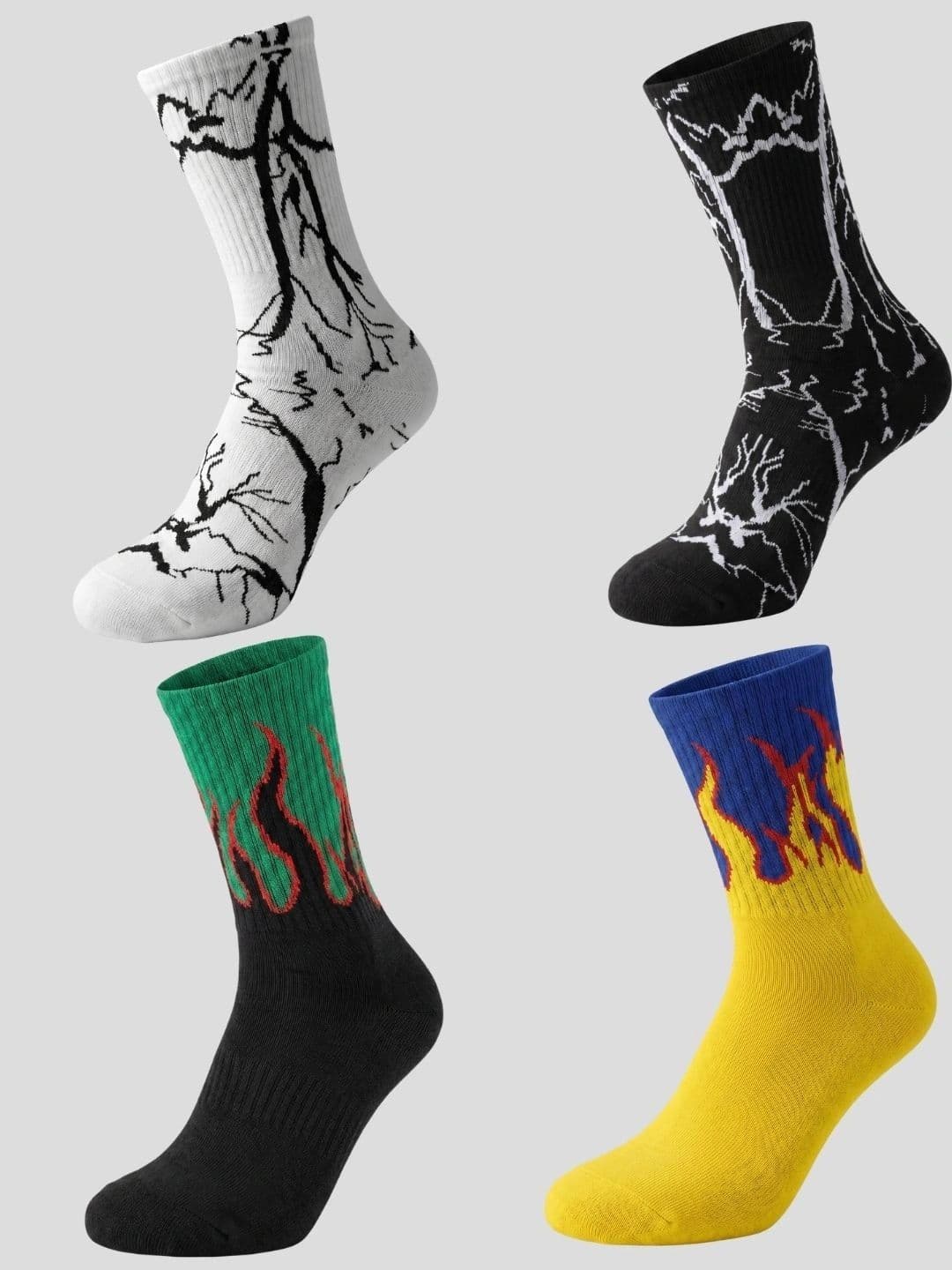 Moda Rapido Men Pack of 4 Cotton Blend Patterned Calf Length Socks - view 1