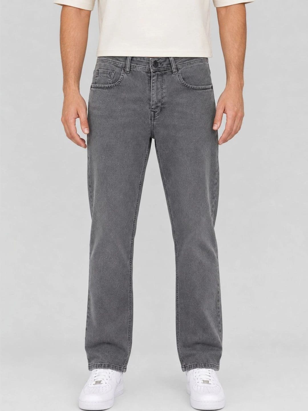 Kyber Men Jean Straight Fit Mid-Rise Light Fade Stretchable Jeans - view 1