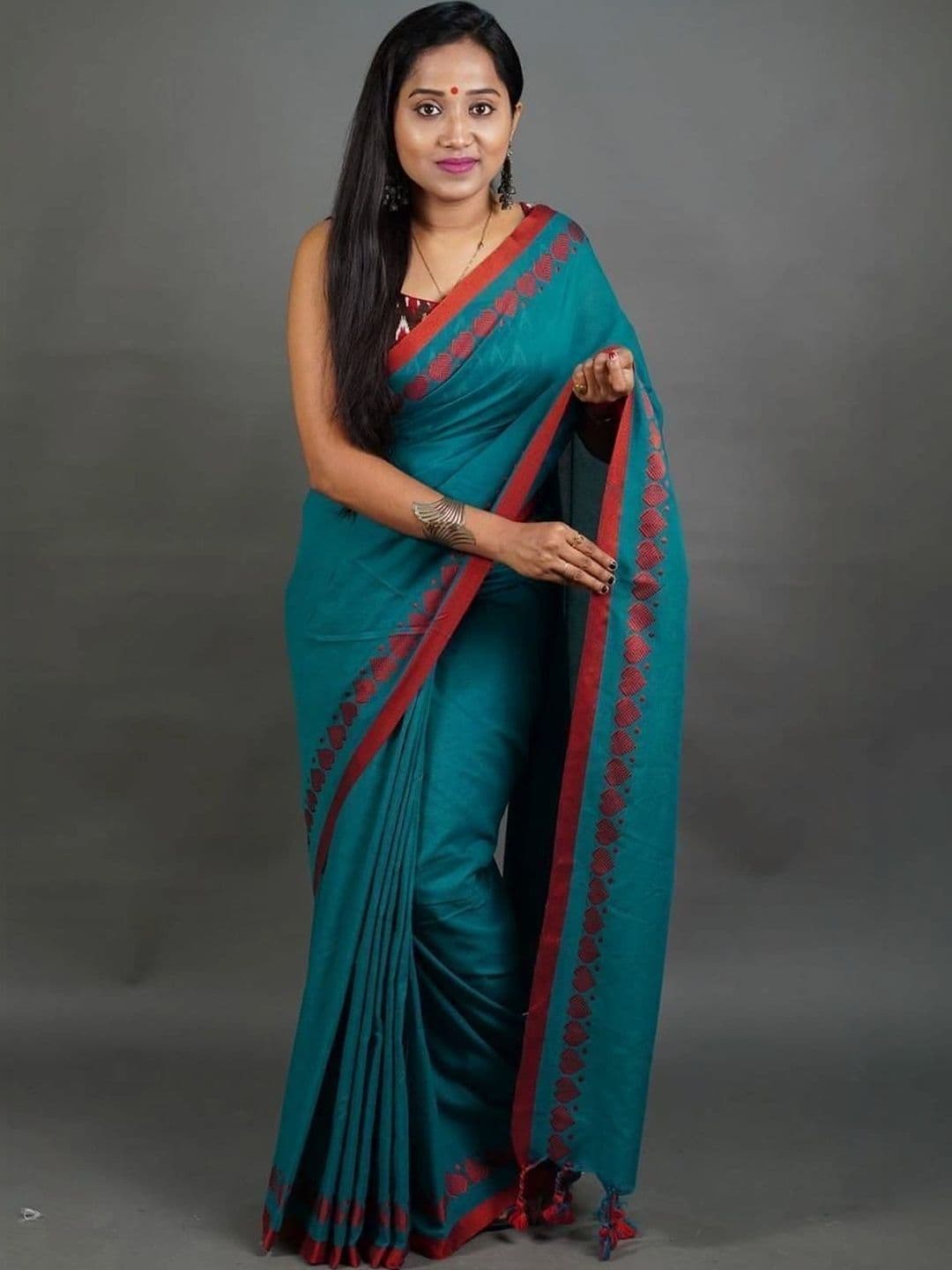 Saree star Colourblocked Zari Taant Sarees - view 1