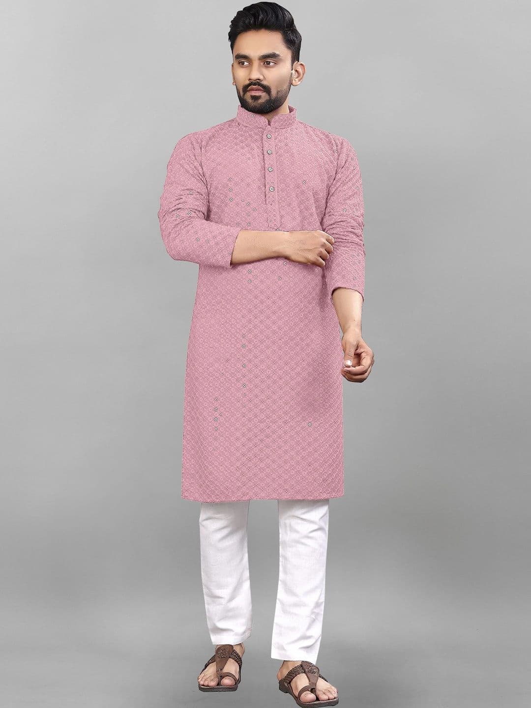 Moda Rapido Men Embroidered Chikankari Handloom Kurta - view 1