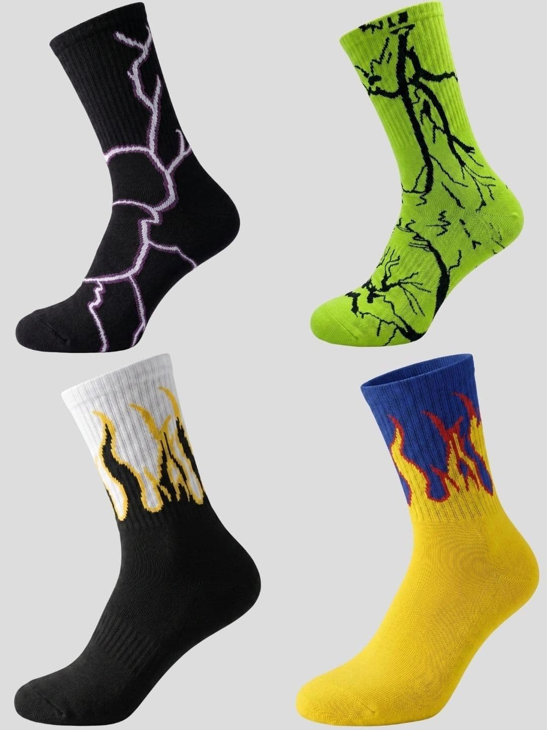 Moda Rapido Men Pack of 4 Cotton Blend Patterned Above Ankle Socks - view 1