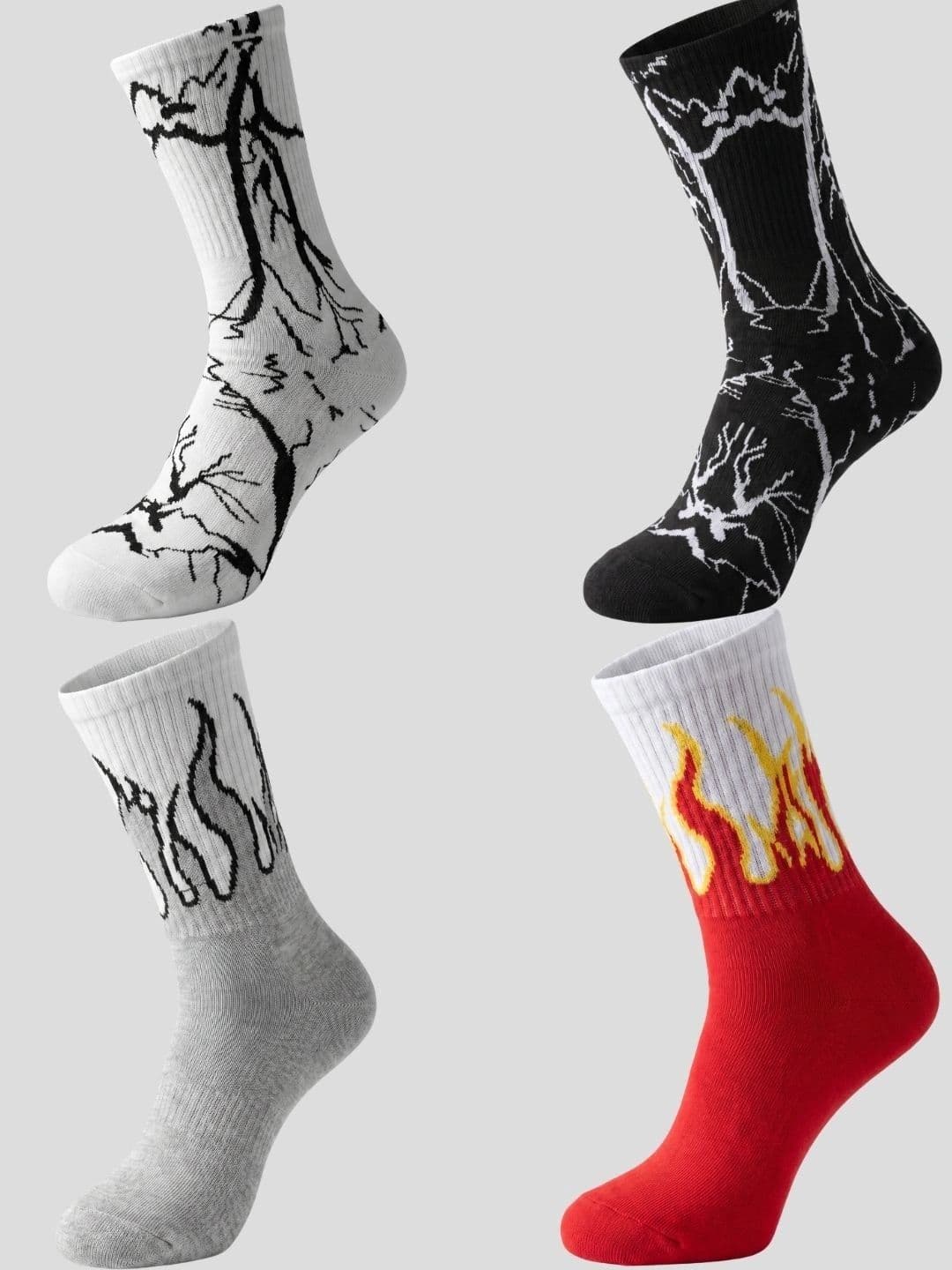 Moda Rapido Men Pack of 4 Cotton Blend Patterned Calf Length Socks - view 1