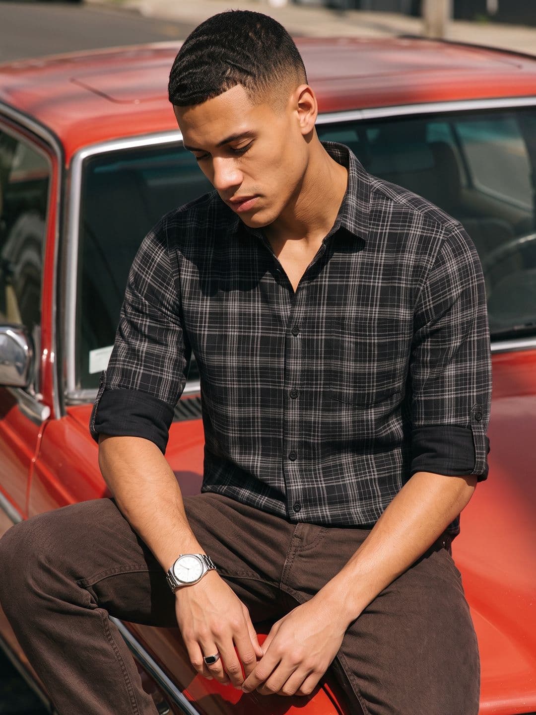 The Roadster Life Co. Tartan Checked Pure Cotton Casual Shirt - view 1