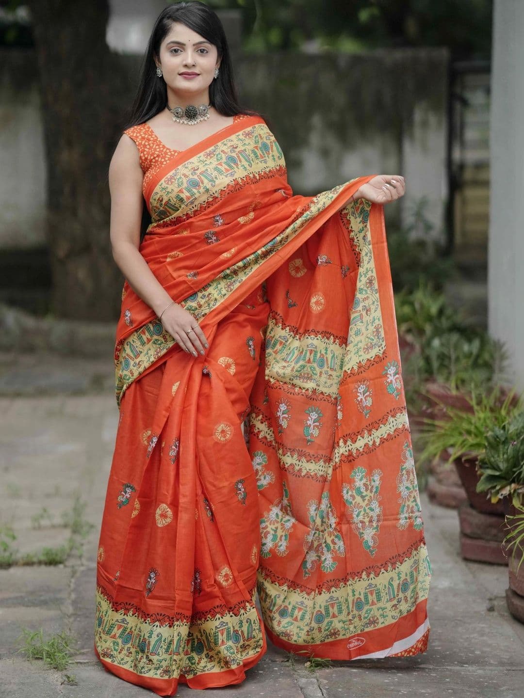 KALINI Warli Pure Cotton Fusion Saree - view 1