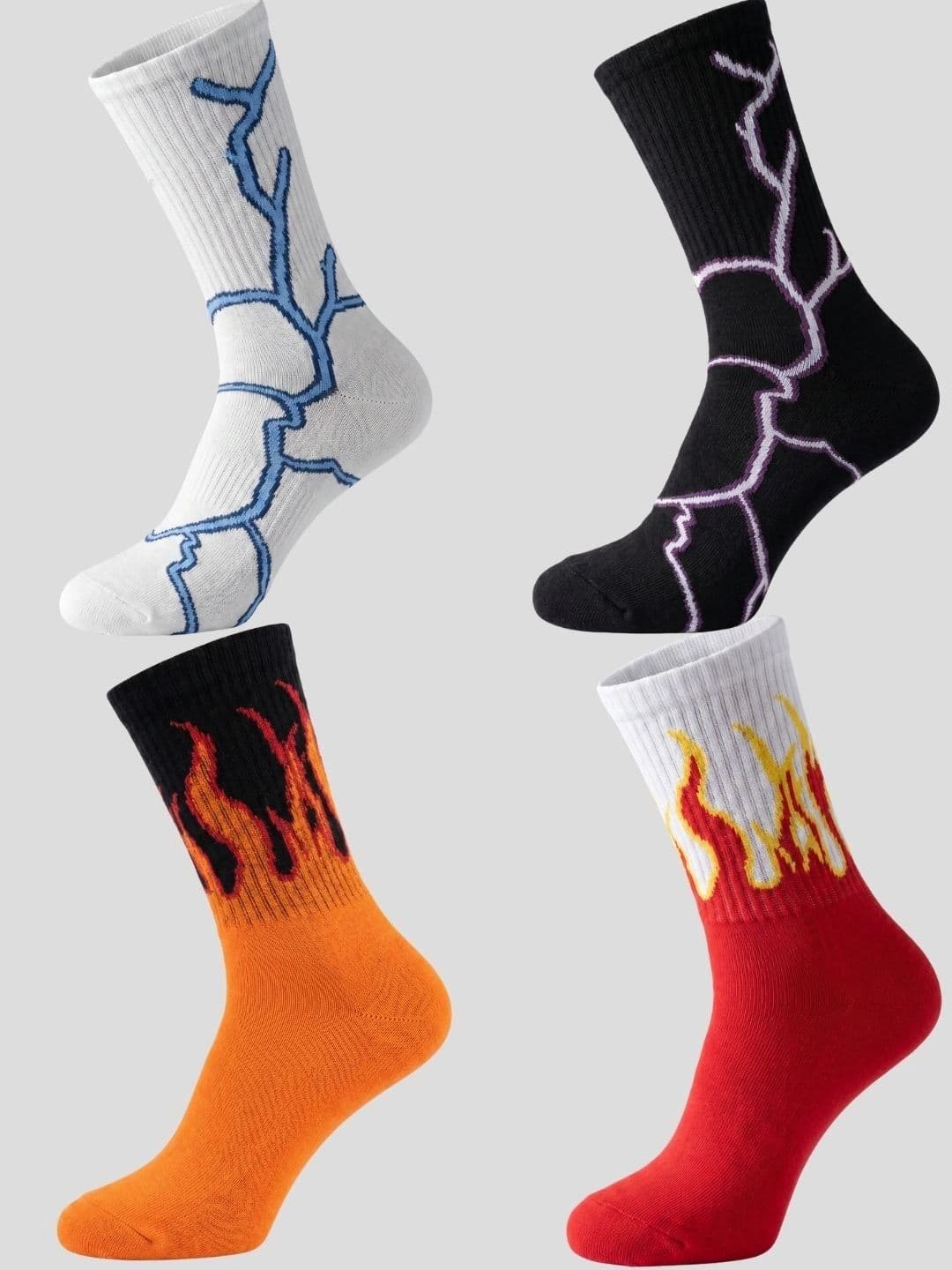 Moda Rapido Men Pack of 4 Cotton Blend Patterned Calf Length Socks - view 1
