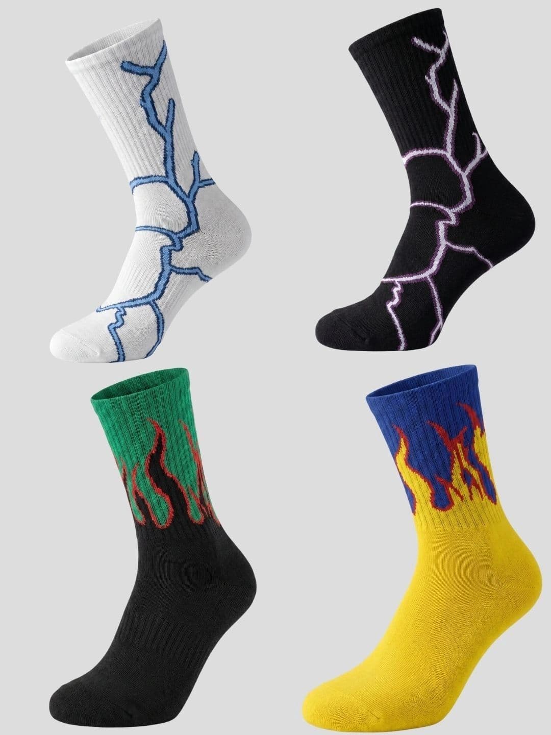 Moda Rapido Men Pack of 4 Cotton Blend Patterned Calf Length Socks - view 1
