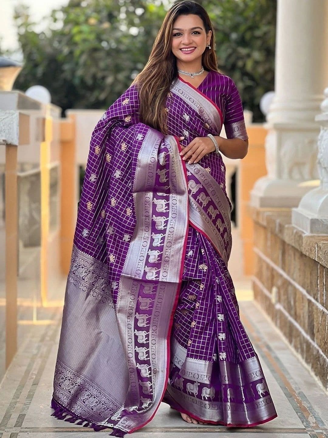 Moda Rapido Ombre Zari Silk Blend Designer Dharmavaram Saree - view 1