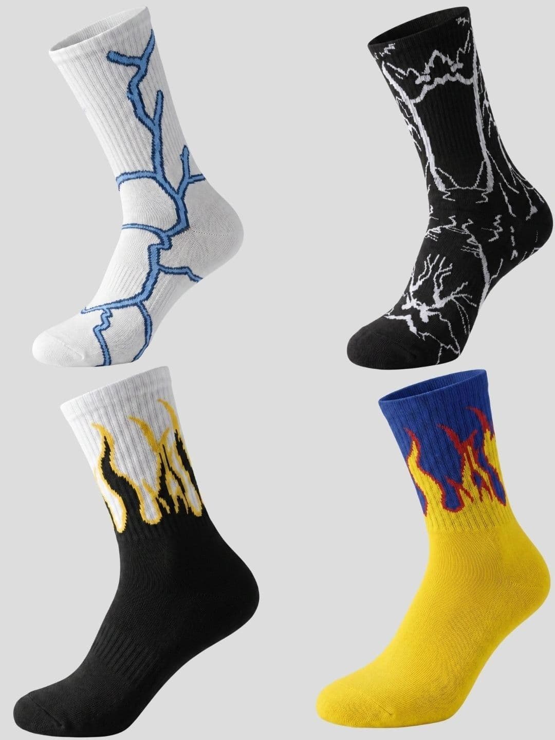Moda Rapido Men Pack of 4 Cotton Blend Patterned Calf Length Socks - view 1