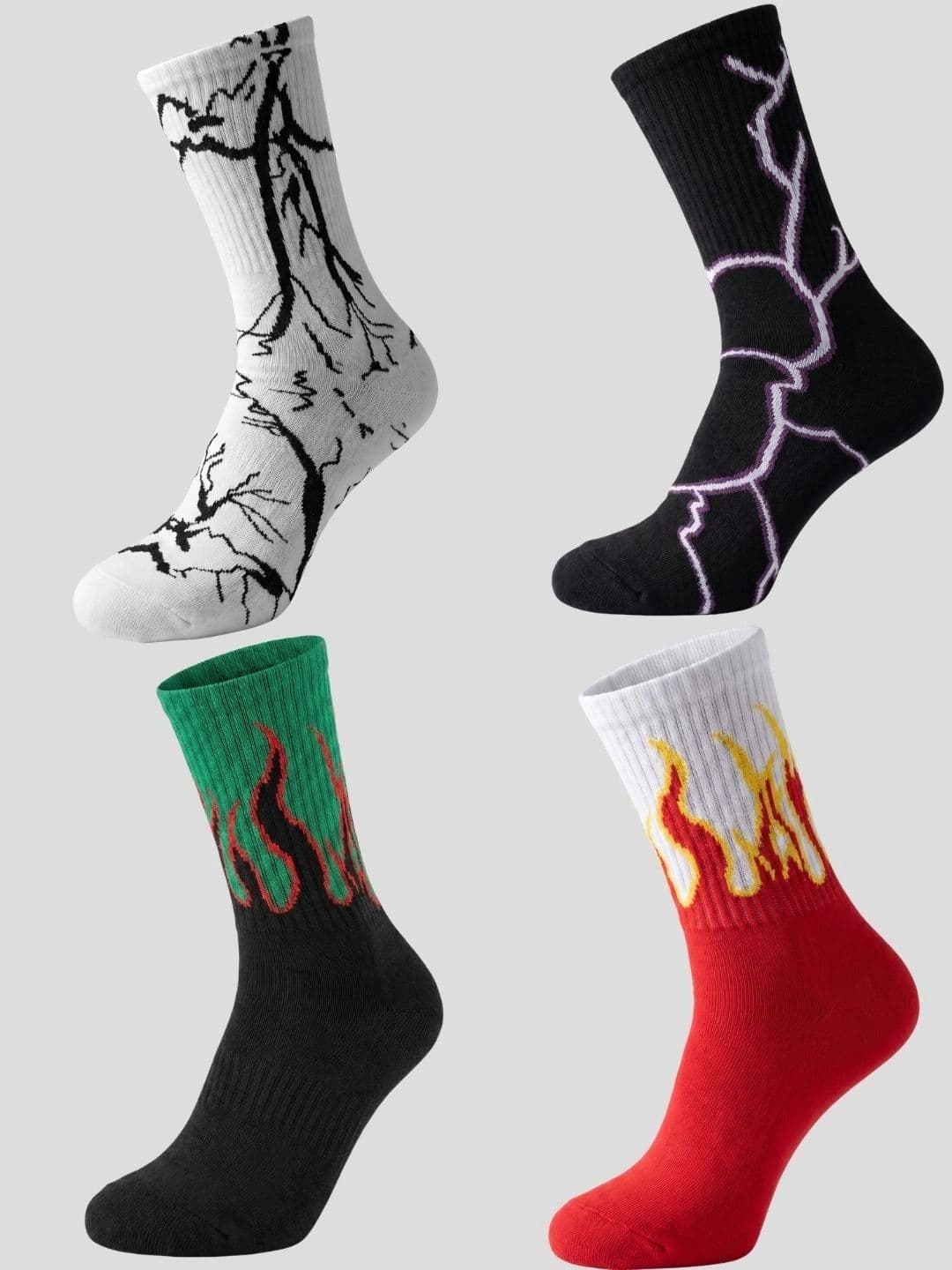 Moda Rapido Men Pack of 4 Cotton Blend Patterned Calf Length Socks - view 1