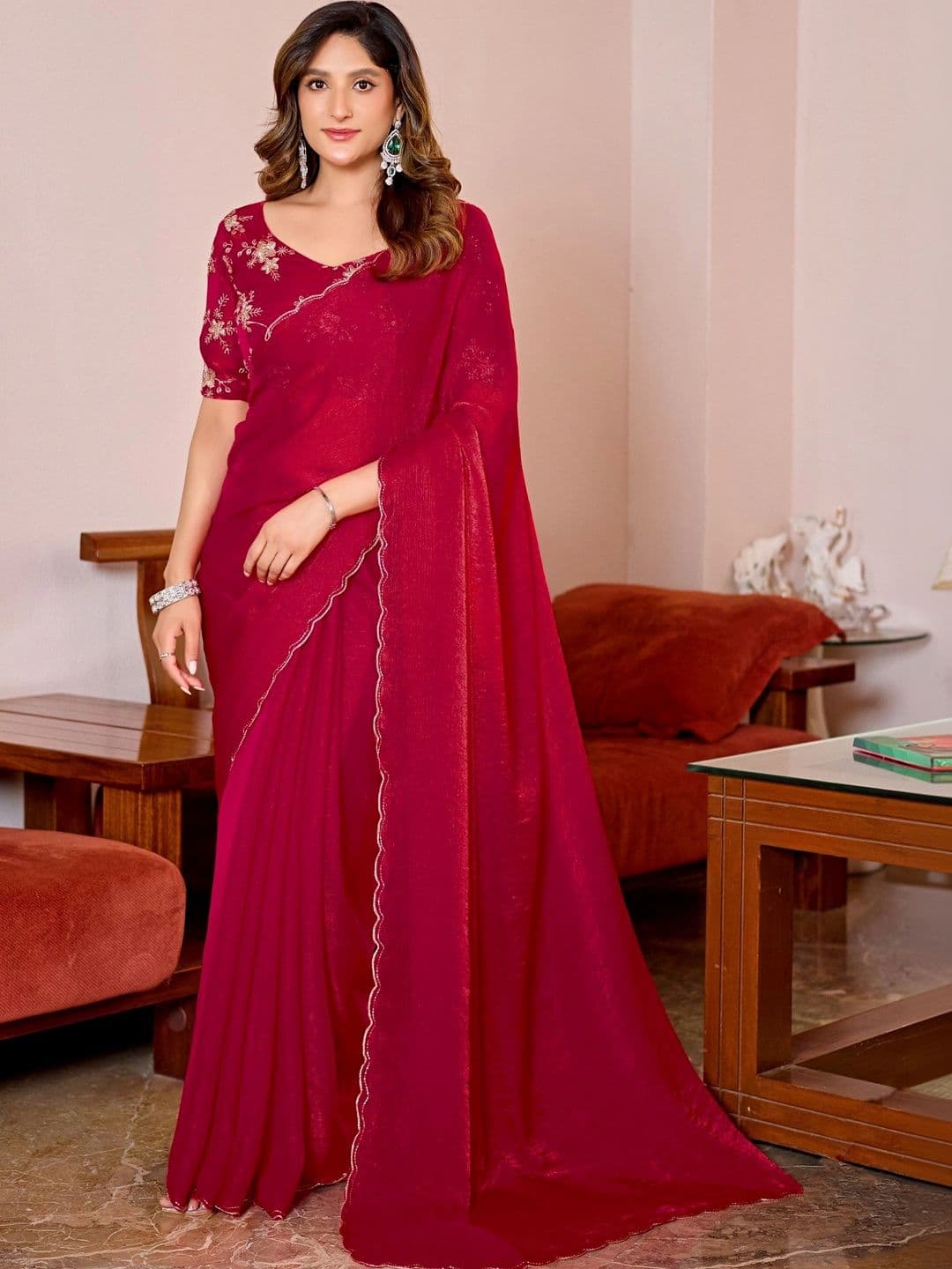 Moda Rapido Embroidered Tissue Designer Saree - view 1