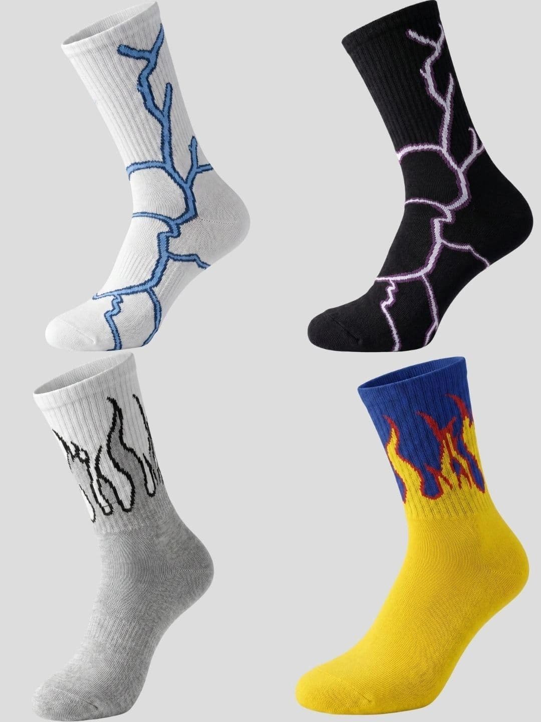 Moda Rapido Men Pack of 4 Cotton Blend Patterned Above Ankle Socks - view 1