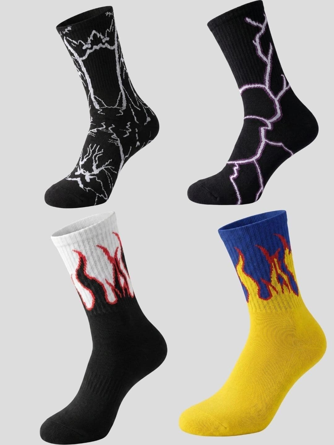 Moda Rapido Men Pack of 4 Cotton Blend Patterned Above Ankle Socks - view 1