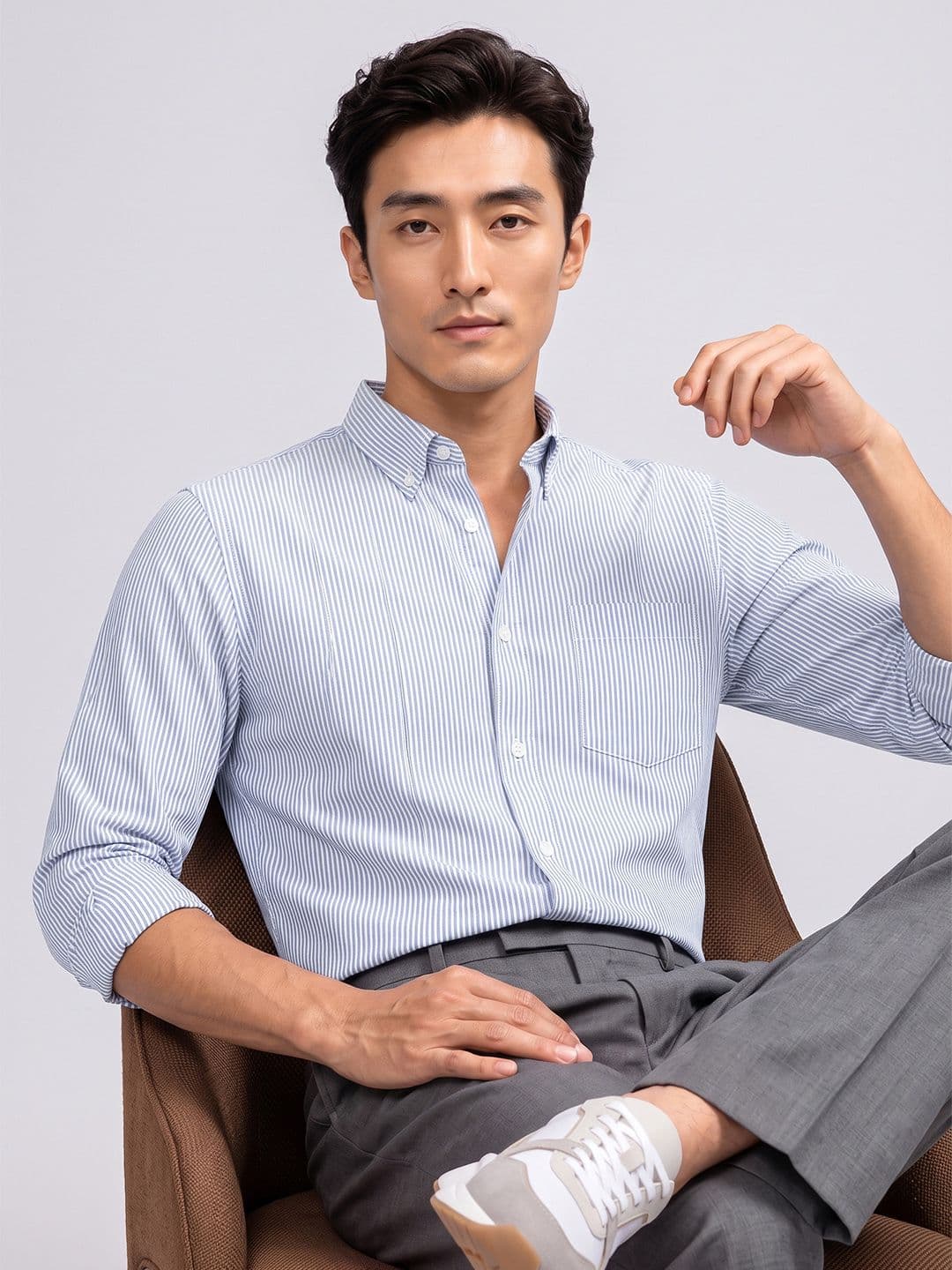 Kenneth Cole Striped Pure Cotton Casual Shirt - view 1