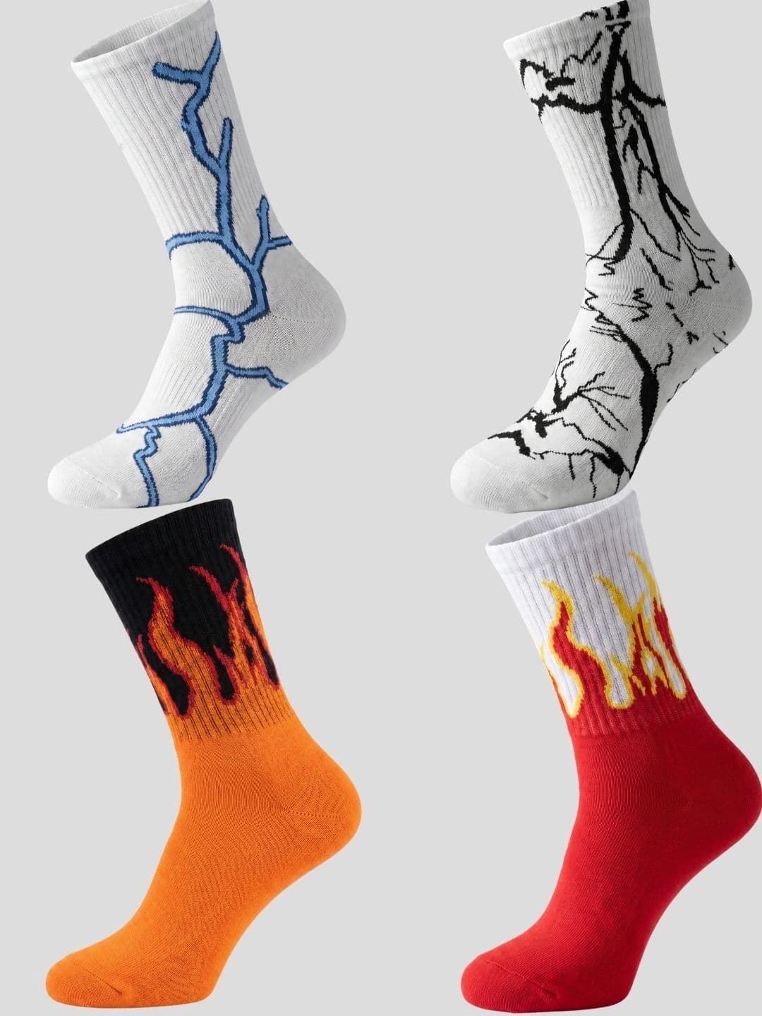 Moda Rapido Men Pack of 4 Cotton Blend Patterned Calf Length Socks - view 1