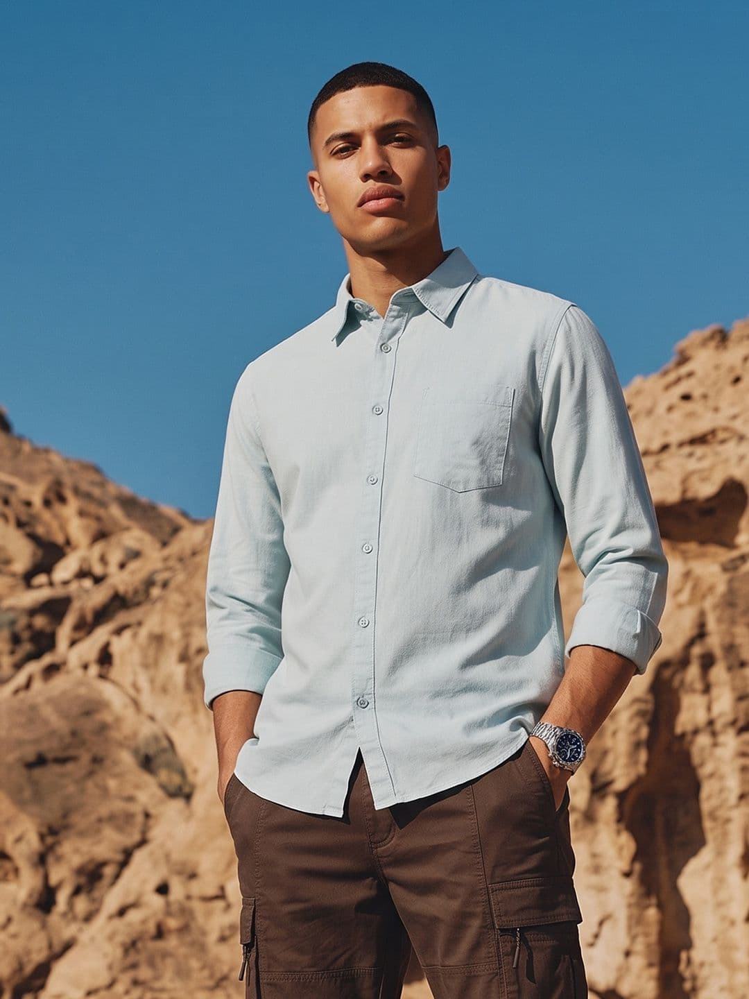 The Roadster Life Co. Cotton Linen Casual Shirt - view 1