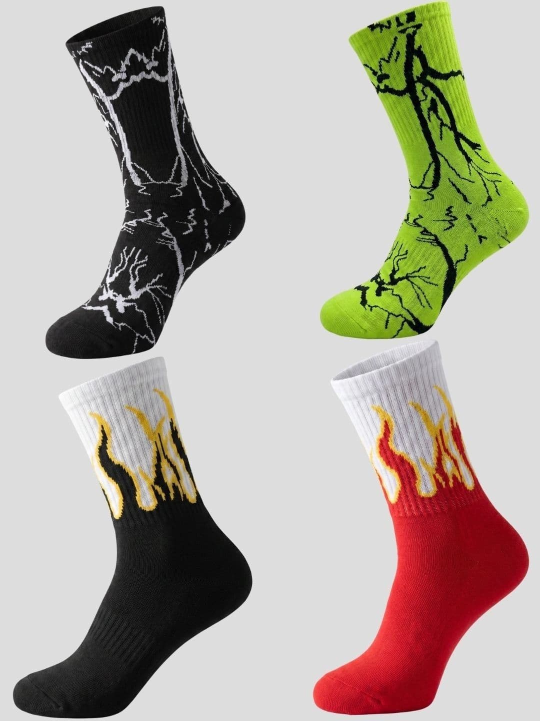 Moda Rapido Men Pack of 4 Cotton Blend Patterned Calf Length Socks - view 1