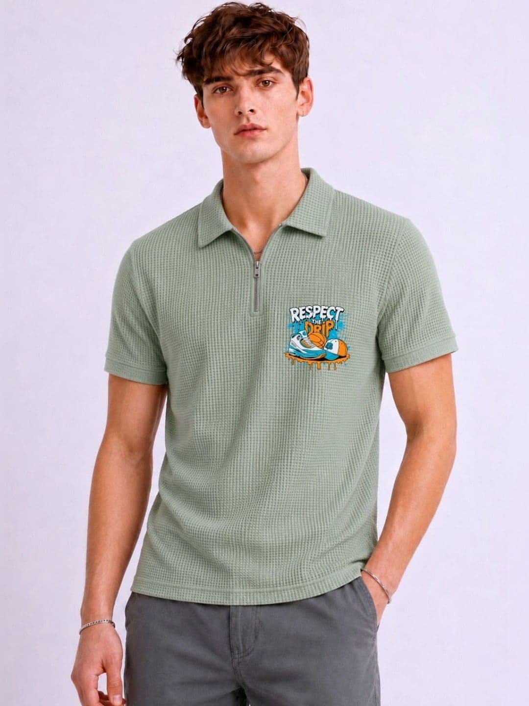 Mobox Men Polo Collar Pockets T-shirt - view 1