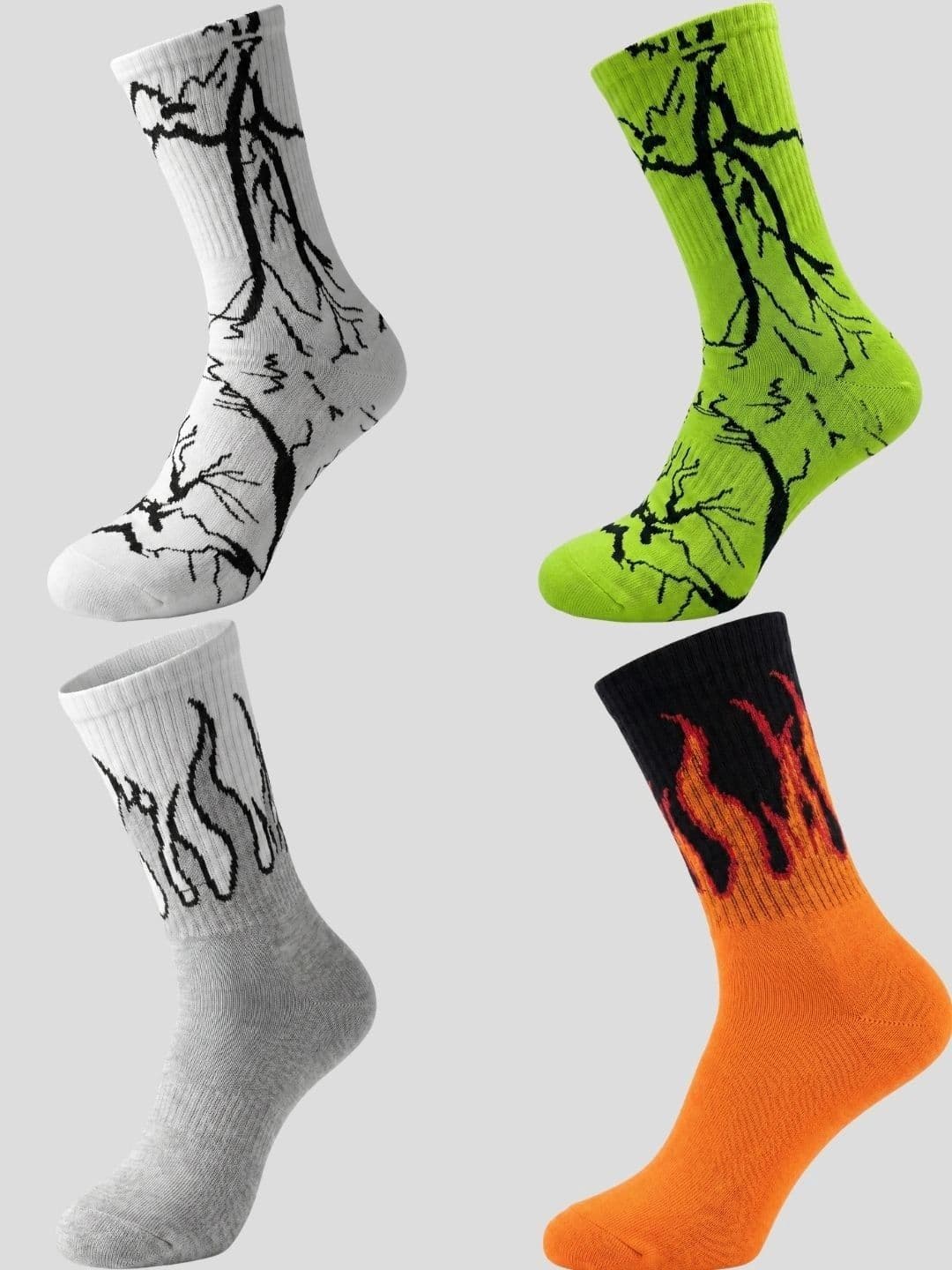 Moda Rapido Men Pack of 4 Cotton Blend Patterned Calf Length Socks - view 1