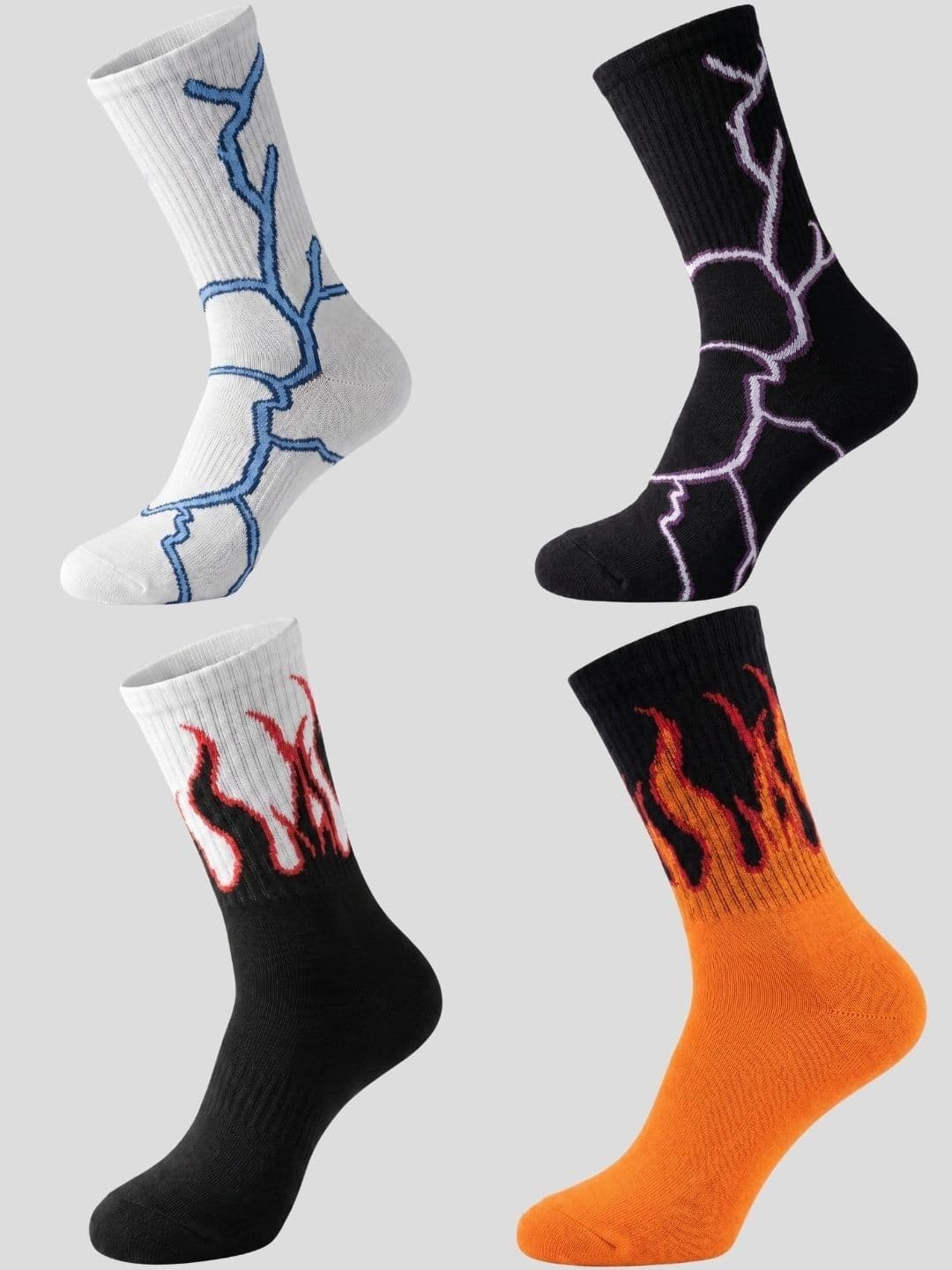 Moda Rapido Men Pack of 4 Cotton Blend Patterned Calf Length Socks - view 1