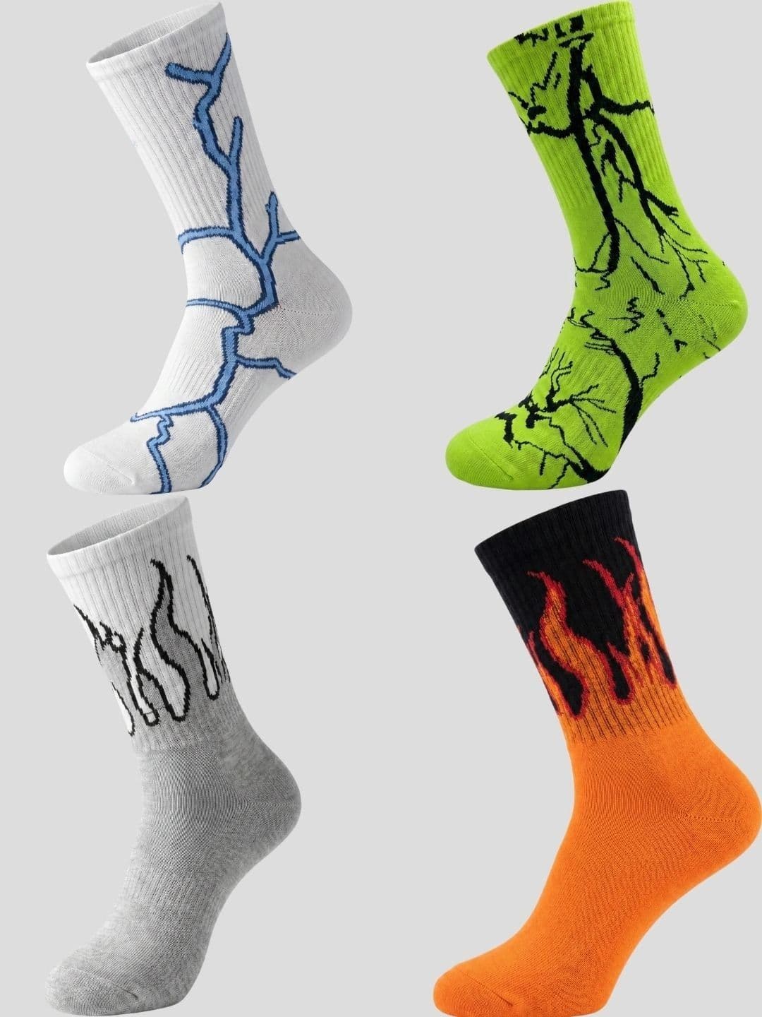 Moda Rapido Men Pack of 4 Cotton Blend Patterned Calf Length Socks - view 1
