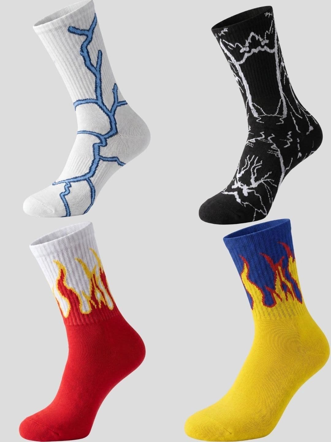 Moda Rapido Men Pack of 4 Cotton Blend Patterned Above Ankle Socks - view 1