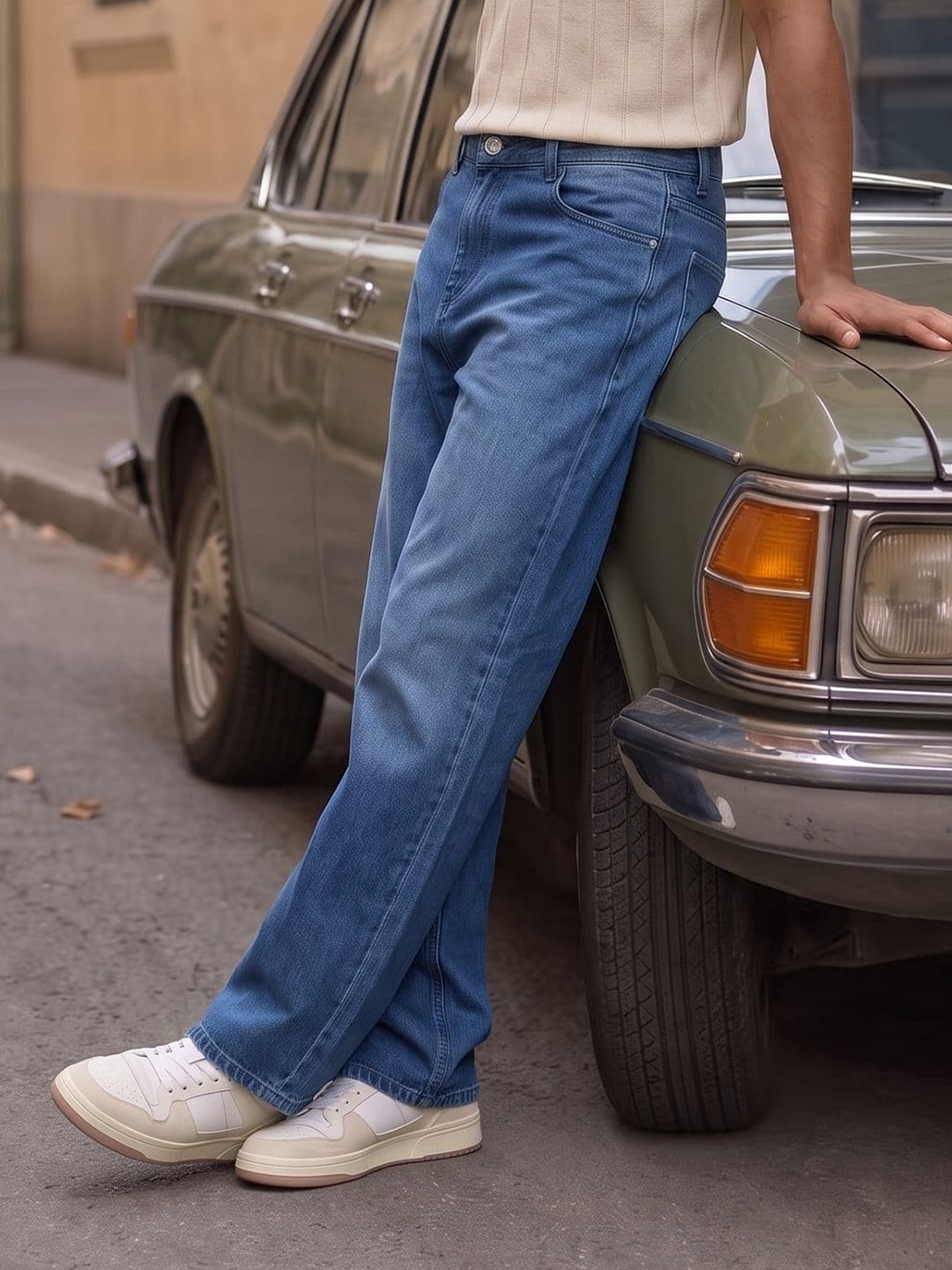 The Roadster Life Co. Men Baggy Fit Light Fade Pure Cotton Jeans - view 1