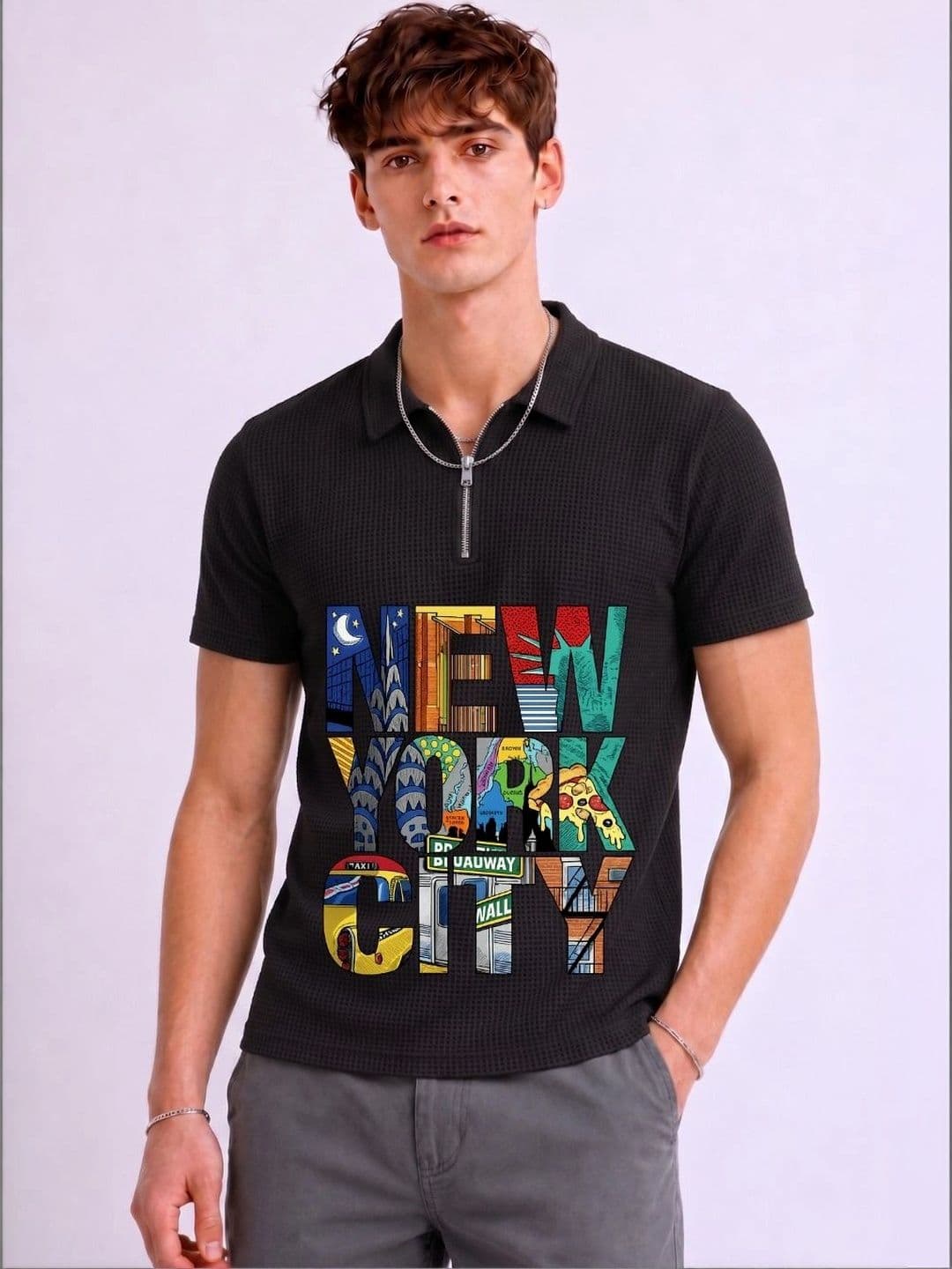 Mobox Men Typography Printed Polo Collar T-shirt - view 1