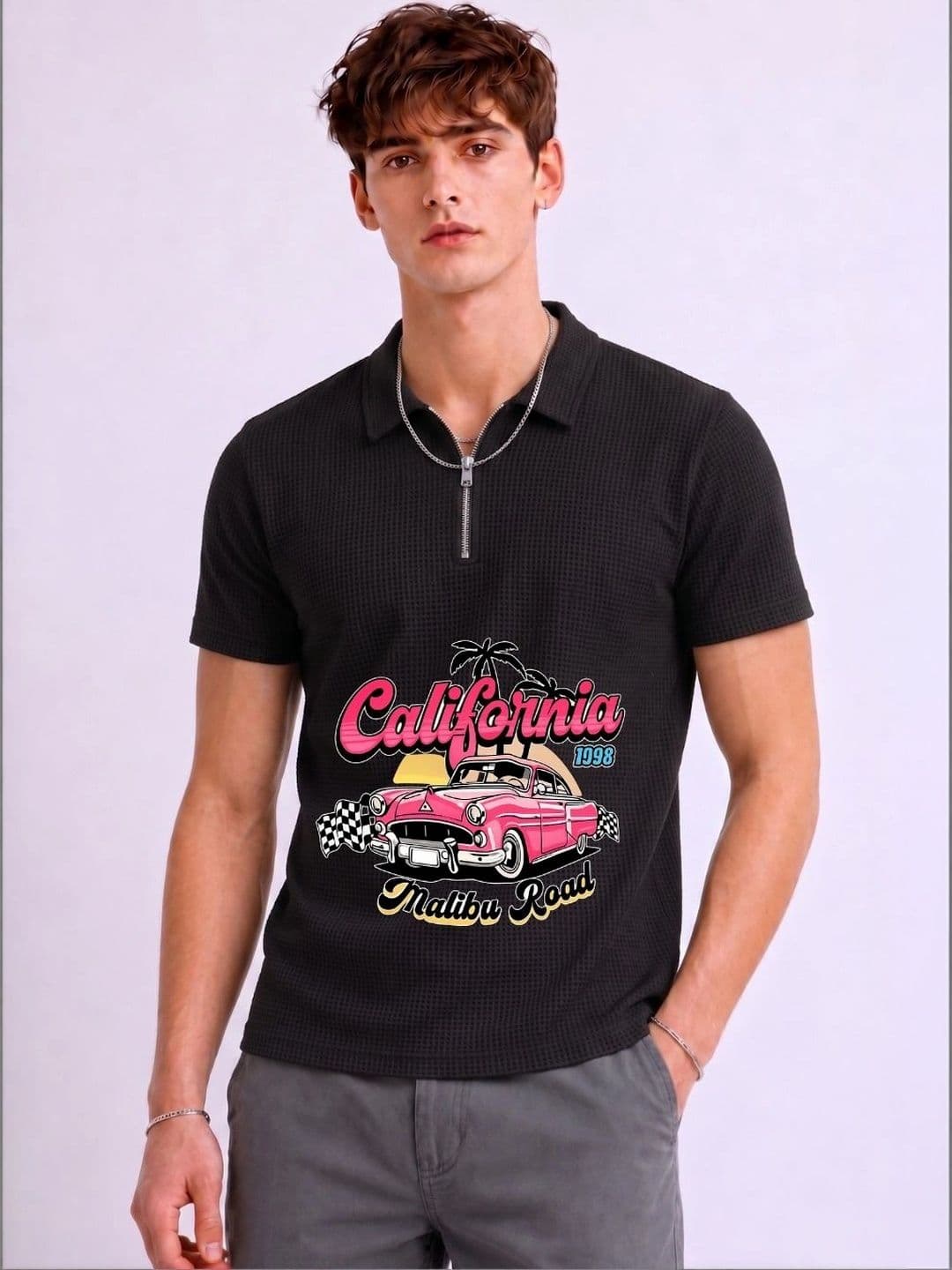Mobox Men Printed Polo Collar T-shirt - view 1