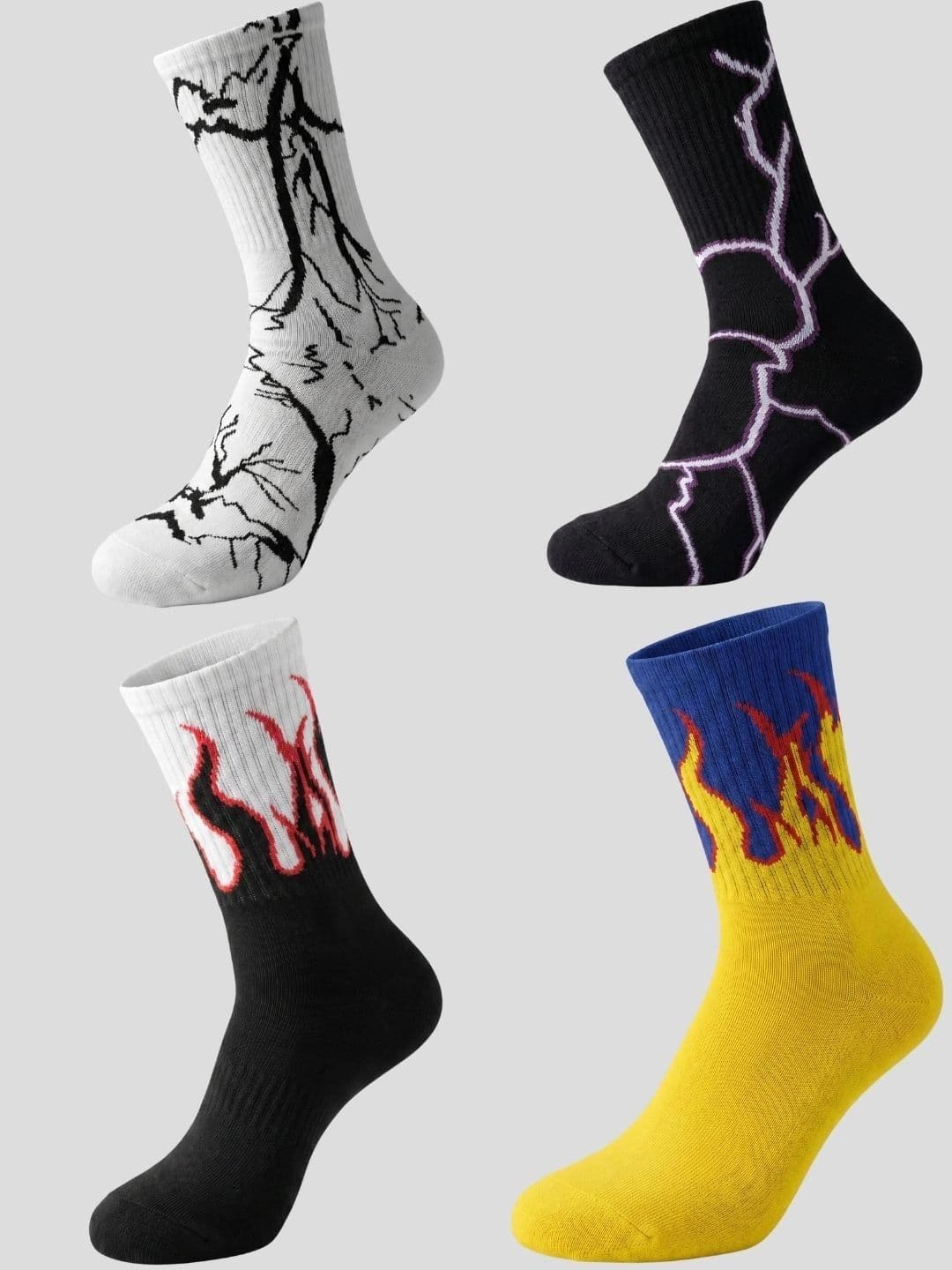 Moda Rapido Men Pack of 4 Cotton Blend Patterned Above Ankle Socks - view 1