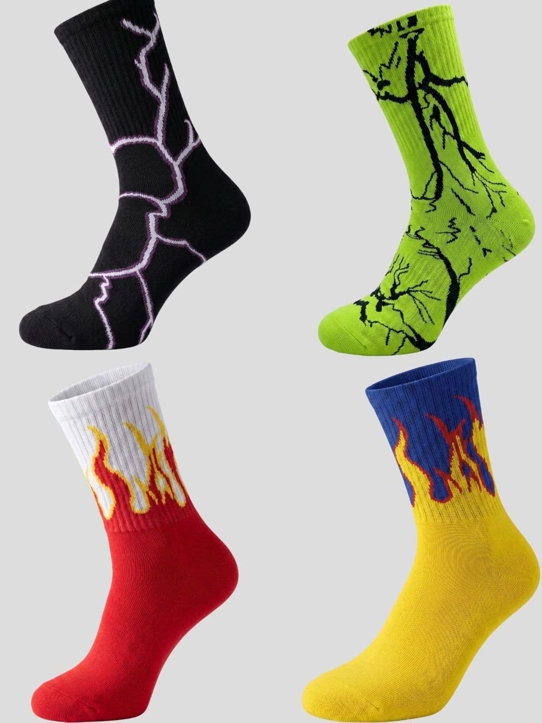 Moda Rapido Men Pack of 4 Cotton Blend Patterned Calf Length Socks - view 1