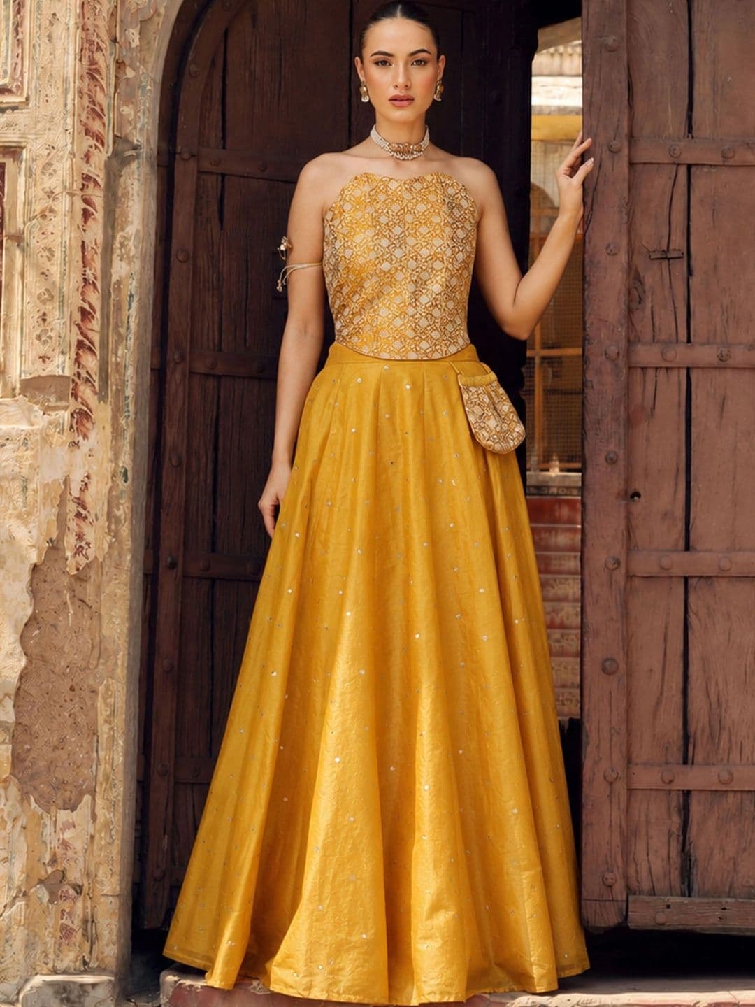 Luxe - Shae by SASSAFRAS Embroidered Sequinned Ready to Wear Lehenga & - view 1