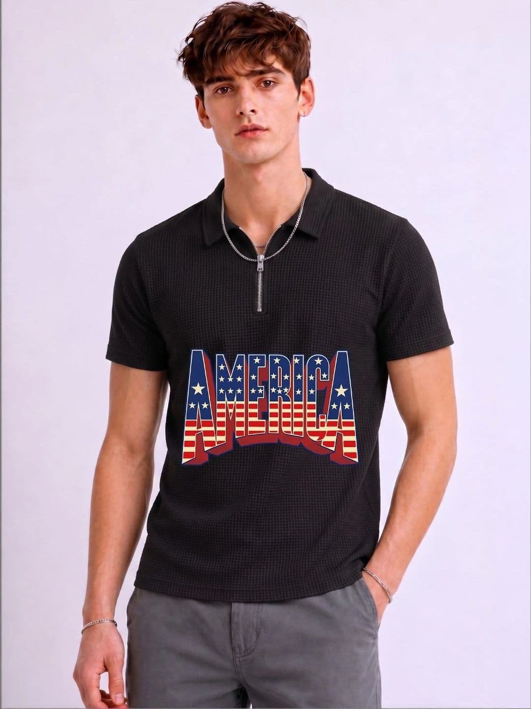 Mobox Men Typography Printed Polo Collar T-shirt - view 1