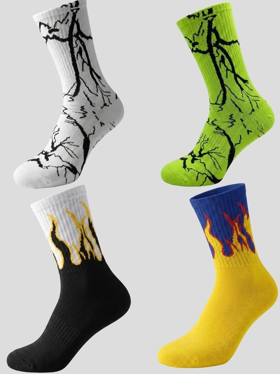 Moda Rapido Men Pack of 4 Cotton Blend Patterned Calf Length Socks - view 1