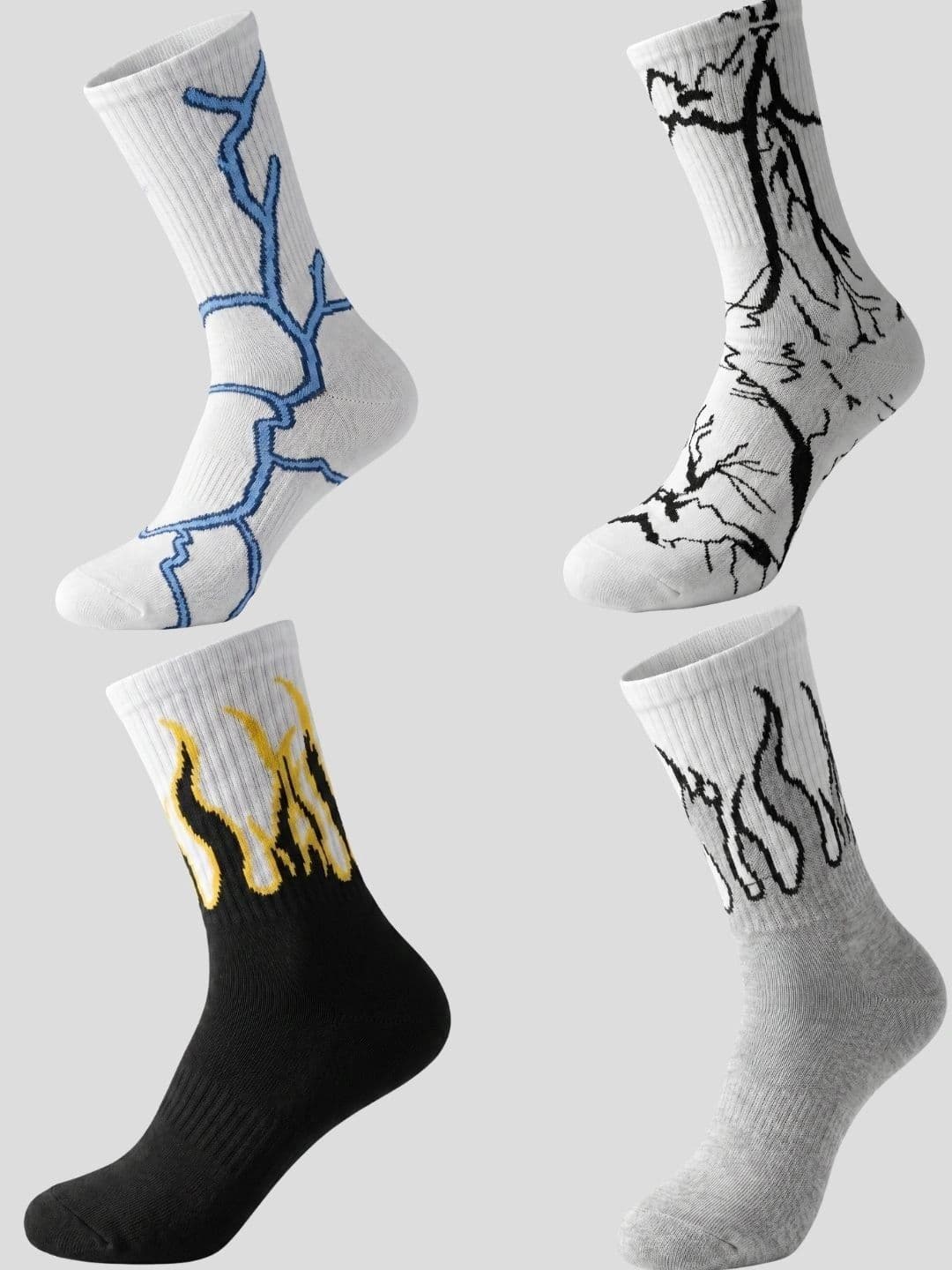 Moda Rapido Men Pack of 4 Cotton Blend Patterned Calf Length Socks - view 1