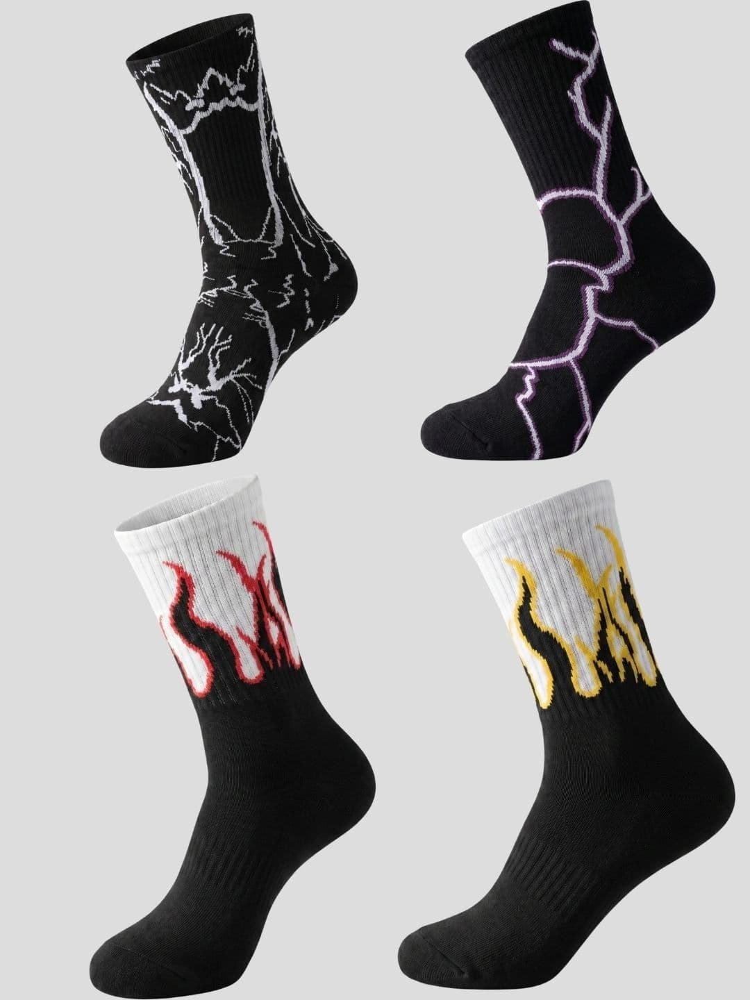 Moda Rapido Men Pack of 4 Cotton Blend Patterned Above Ankle Socks - view 1