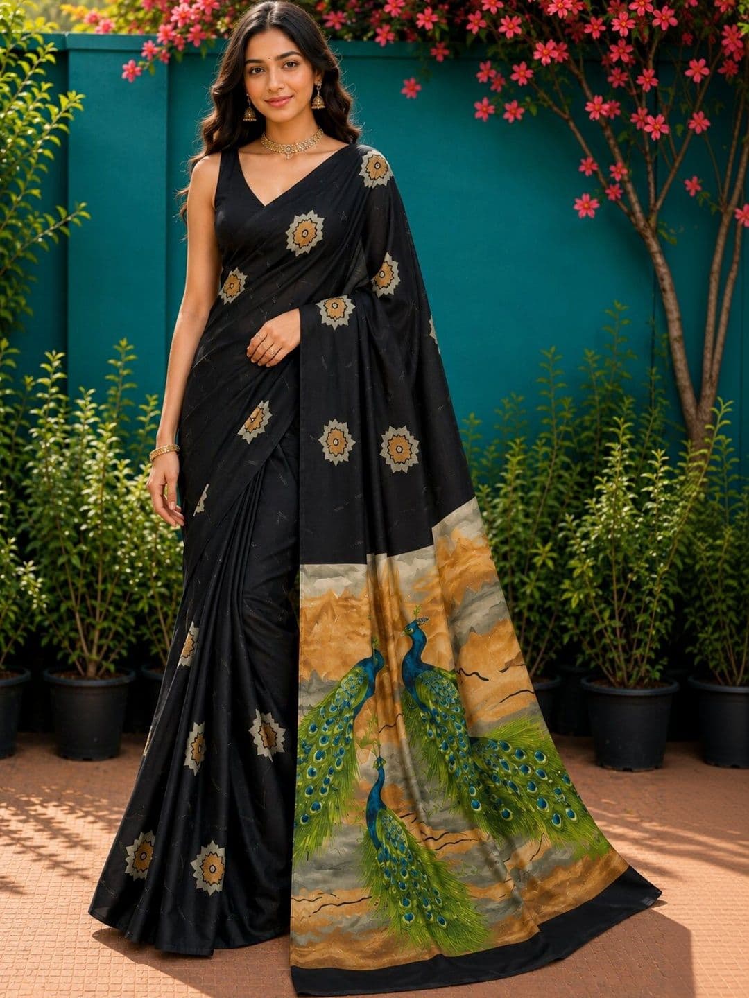 Moda Rapido Paisley Art Silk Designer Saree - view 1