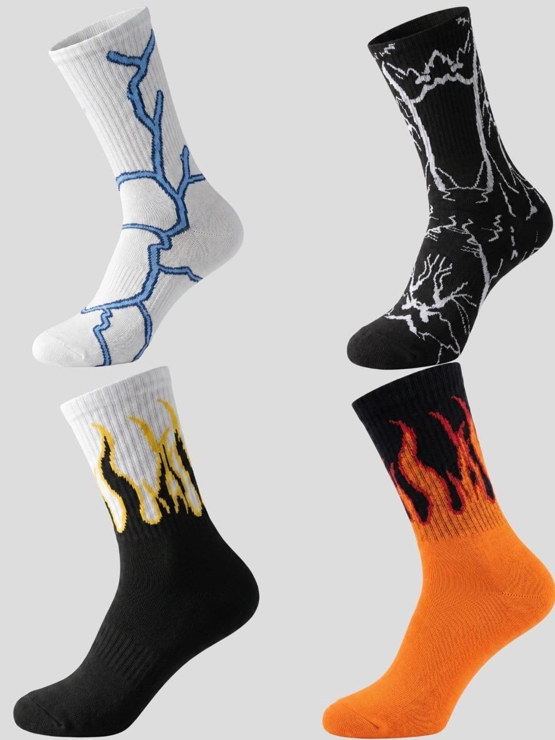 Moda Rapido Men Pack of 4 Cotton Blend Patterned Calf Length Socks - view 1