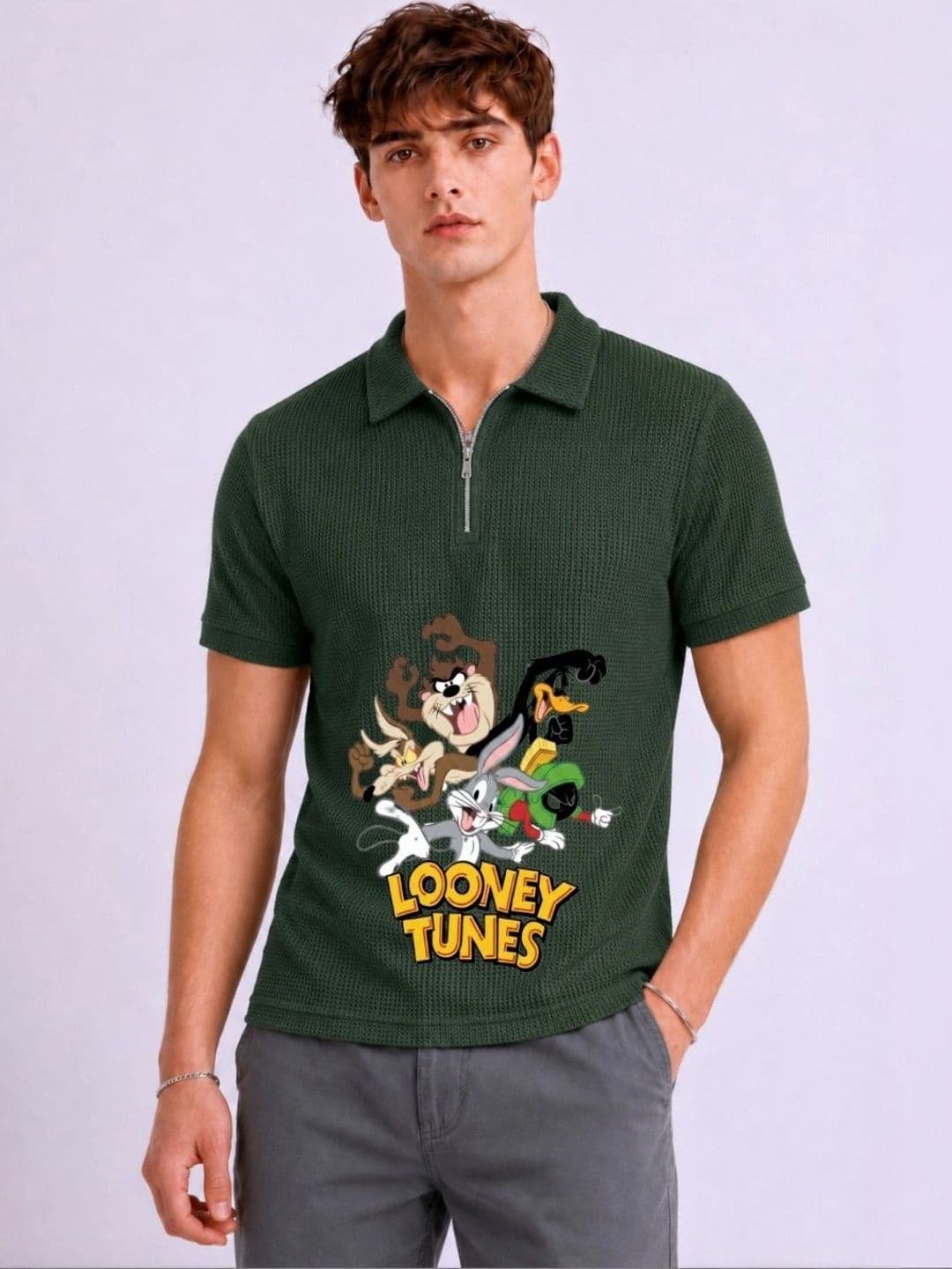 Mobox Men Looney Tunes Polo Collar T-shirt - view 1