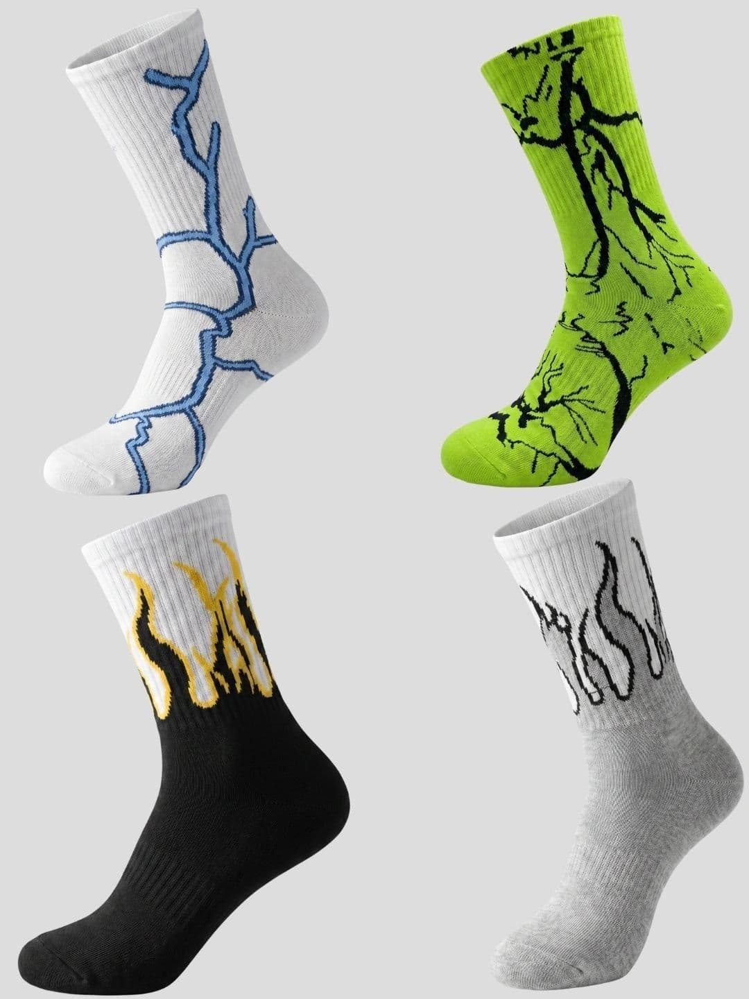 Moda Rapido Men Pack of 4 Cotton Blend Patterned Above Ankle Socks - view 1