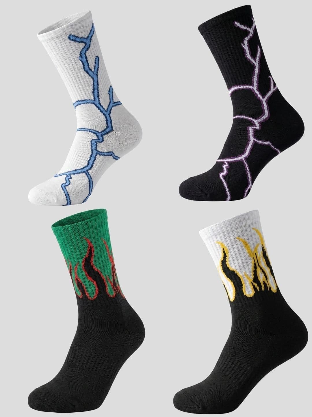 Moda Rapido Men Pack of 4 Cotton Blend Patterned Calf Length Socks - view 1