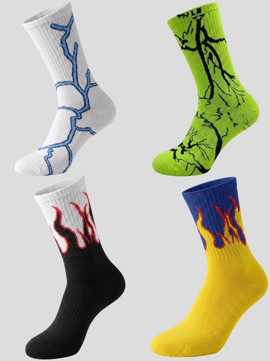 Moda Rapido Men Pack of 4 Cotton Blend Patterned Calf Length Socks - view 1