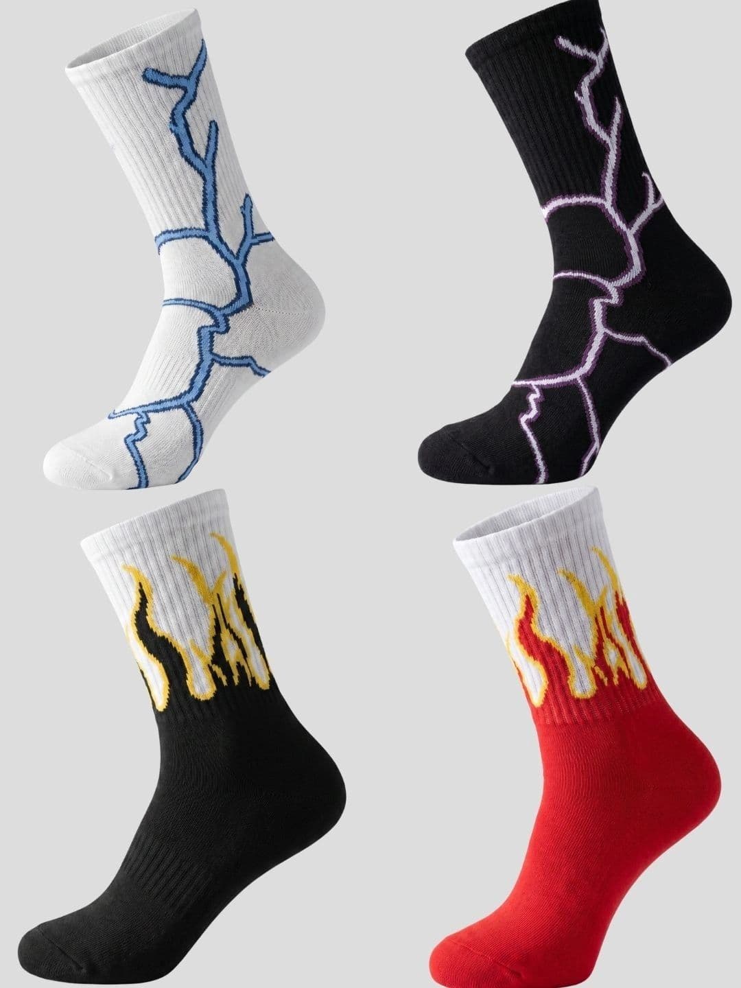 Moda Rapido Men Pack of 4 Cotton Blend Patterned Calf Length Socks - view 1