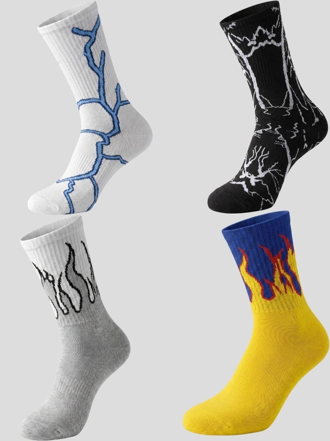 Moda Rapido Men Pack of 4 Cotton Blend Patterned Calf Length Socks - view 1