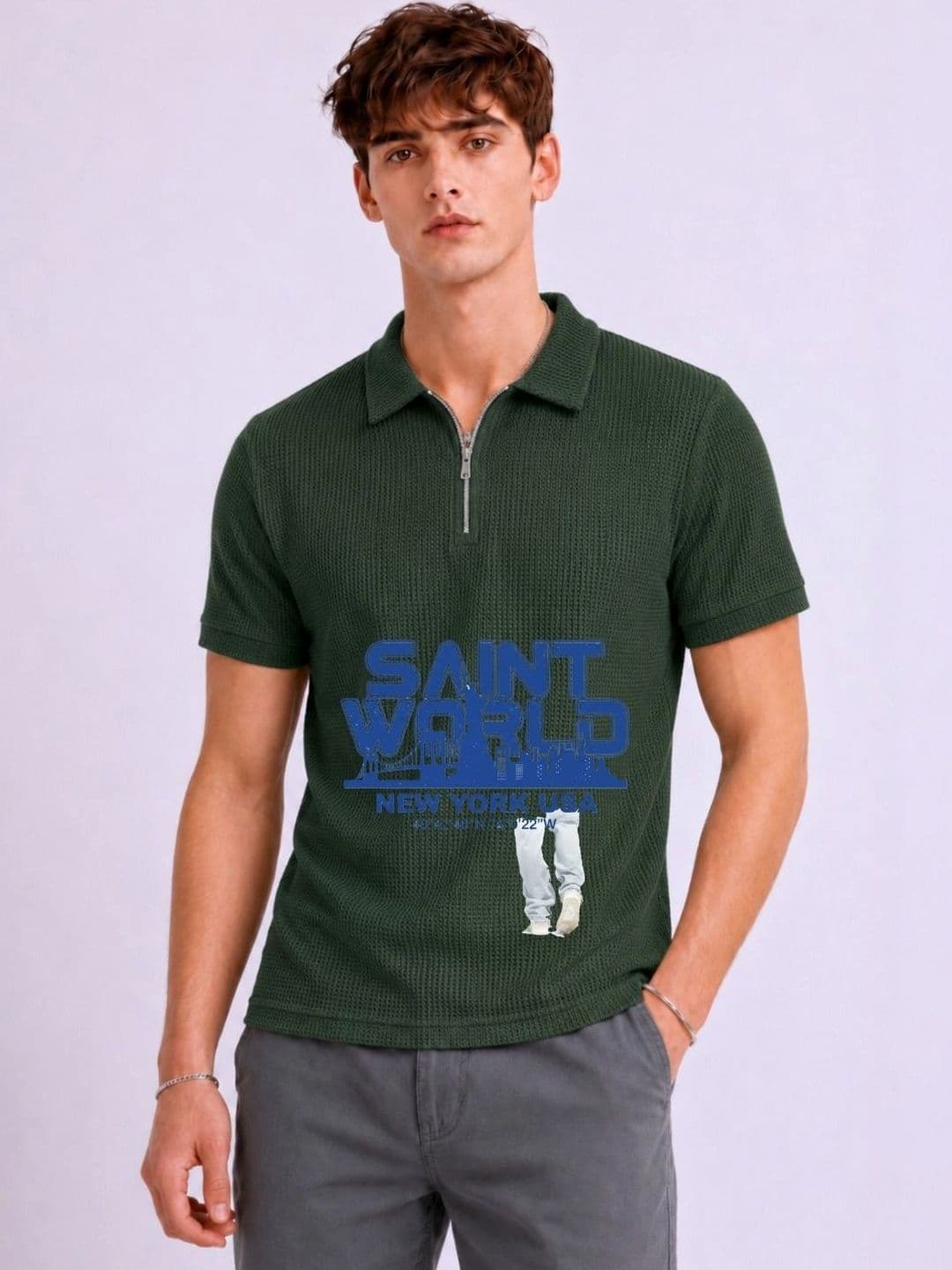 Mobox Men Typography Printed Polo Collar Short Sleeves T-shirt - view 1