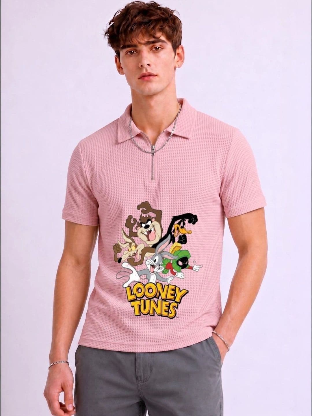 Mobox Men Looney Tunes Polo Collar T-shirt - view 1