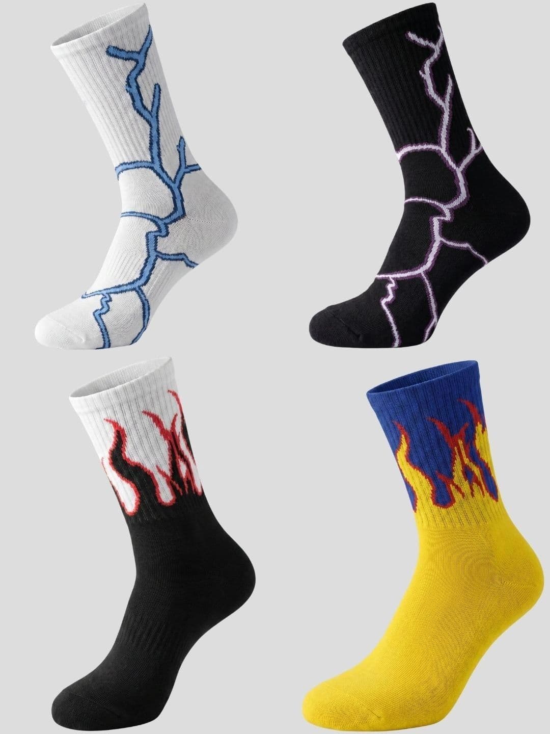Moda Rapido Men Pack of 4 Cotton Blend Patterned Calf Length Socks - view 1