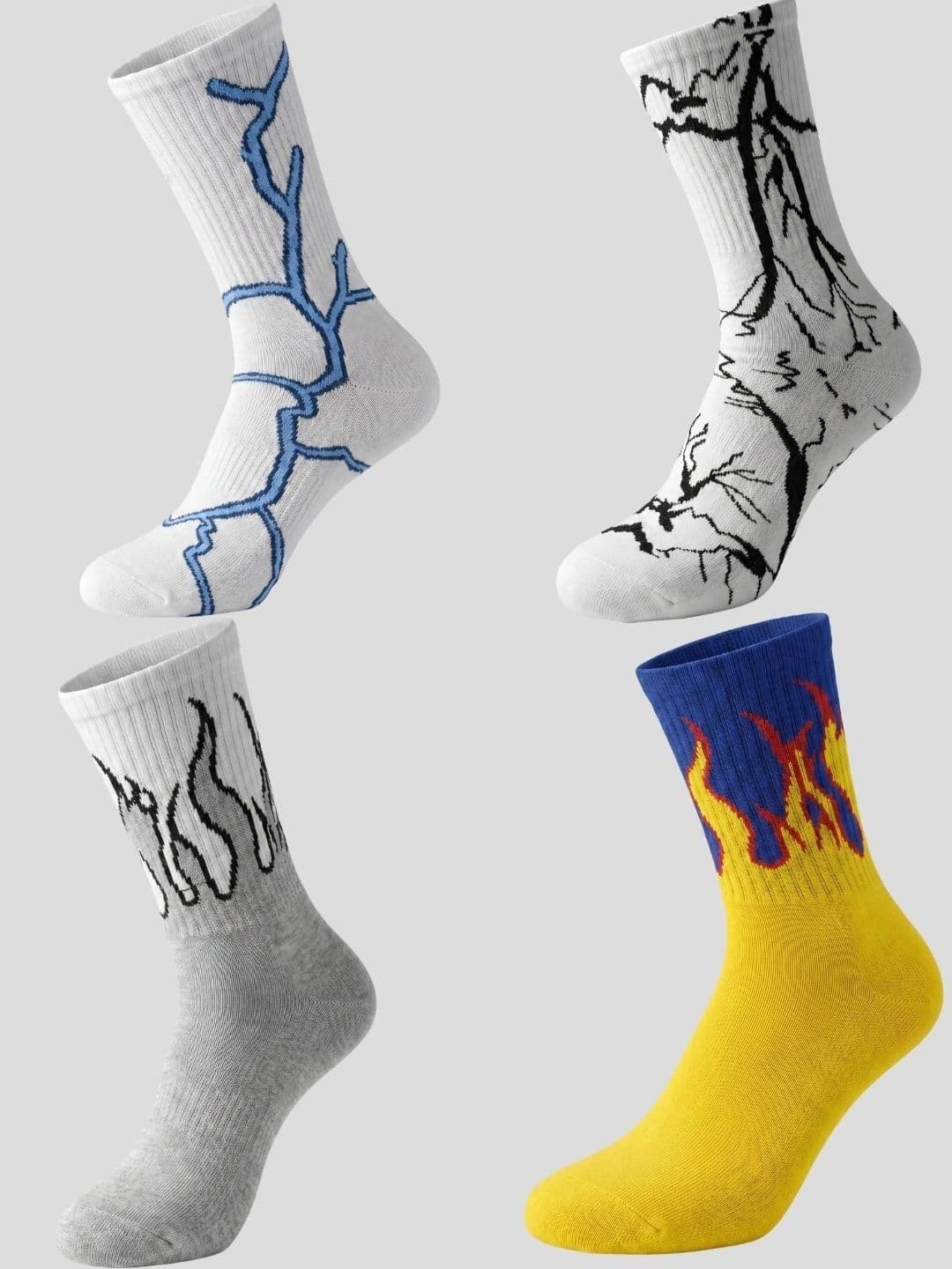 Moda Rapido Men Pack of 4 Cotton Blend Patterned Calf Length Socks - view 1