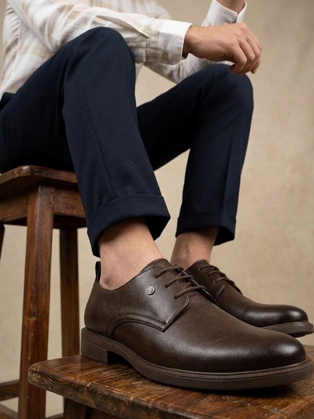 House of Pataudi Men Round Toe Lace-Ups Derbys Formal Shoes - view 1