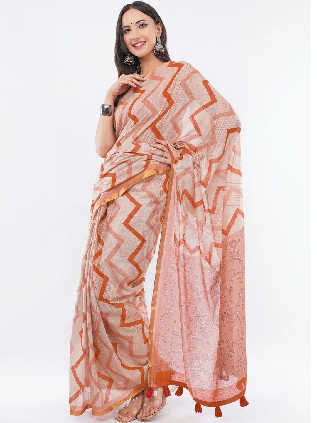SAMANTHA Striped Linen Blend Saree - view 1