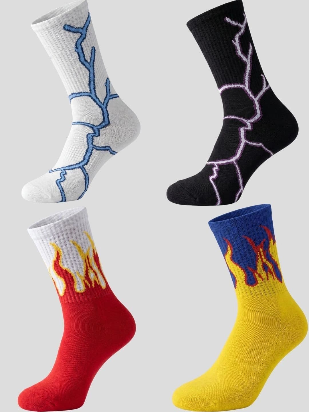 Moda Rapido Men Pack of 4 Cotton Blend Patterned Calf Length Socks - view 1